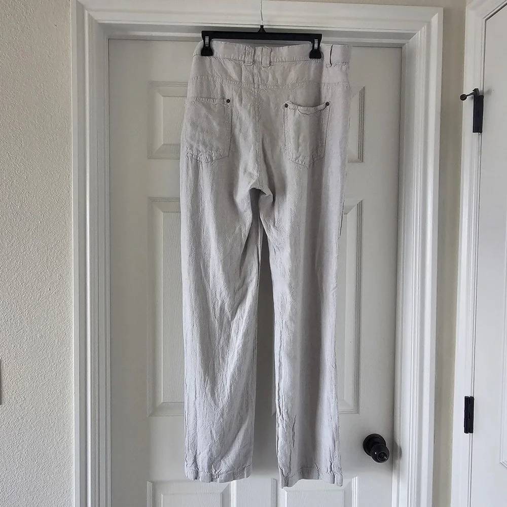 Amiani Mens 38x32 Linen Cotton Light Leg Pants Beachy Islander Dress Pants #43